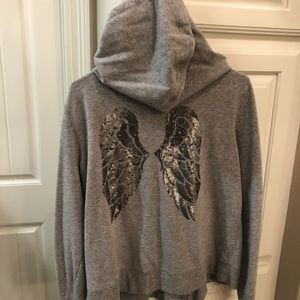 Grey Victoria’s Secret hoodie with wing design